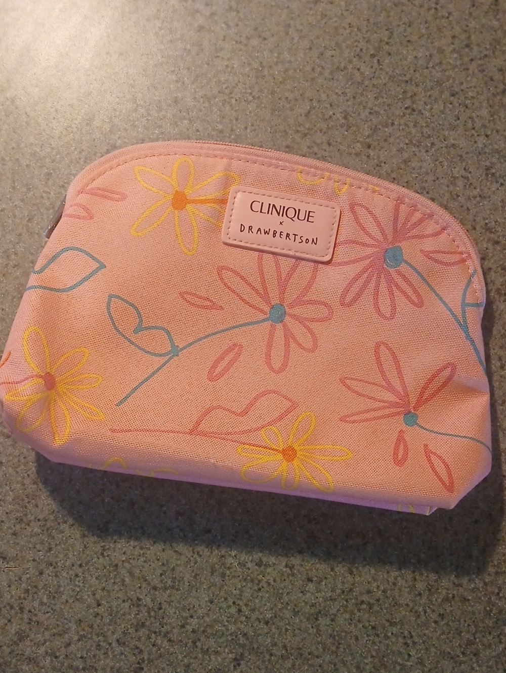 Clinique Pink Floral Makeup Bag
